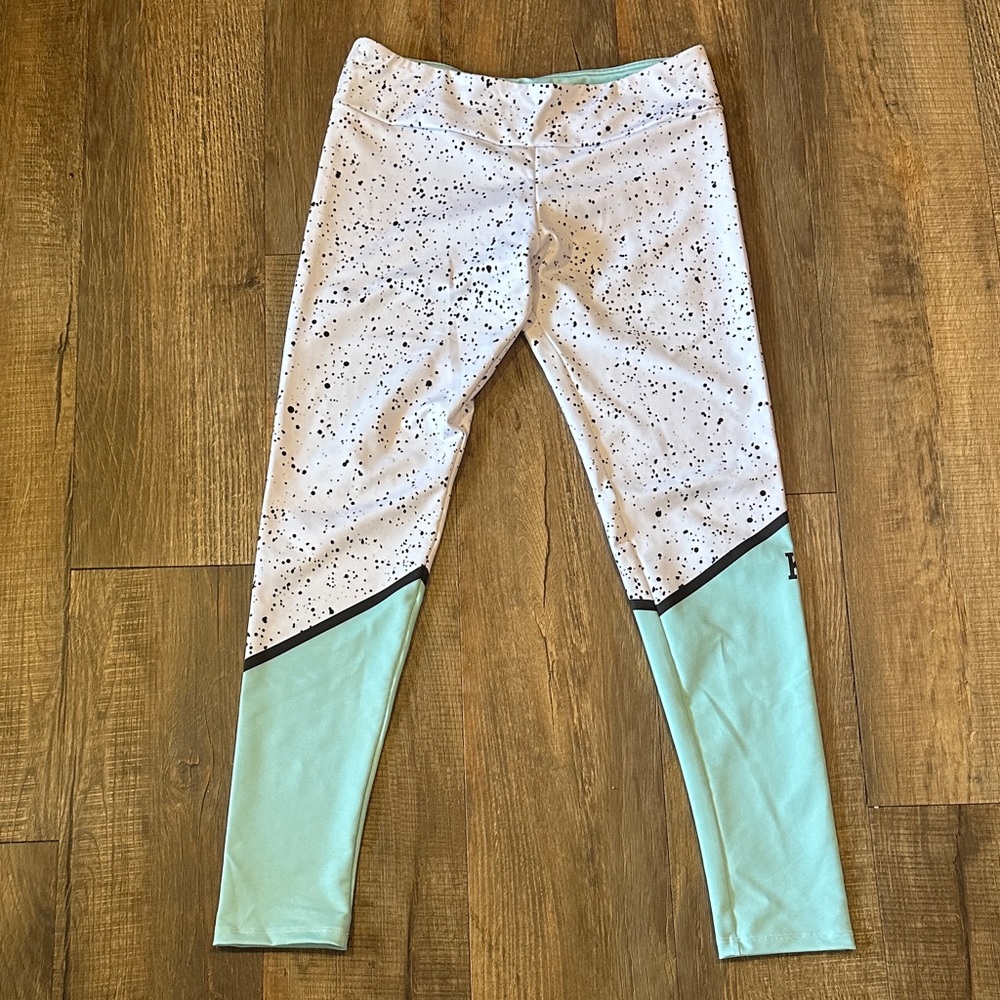 Women's Speckled Leggings with Mint Accents